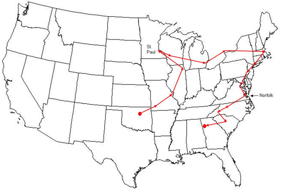 Beskrivning: Beskrivning: Beskrivning: Beskrivning: Beskrivning: Beskrivning: Beskrivning: Beskrivning: Beskrivning: Beskrivning: Beskrivning: 2004 US Spring Tour map