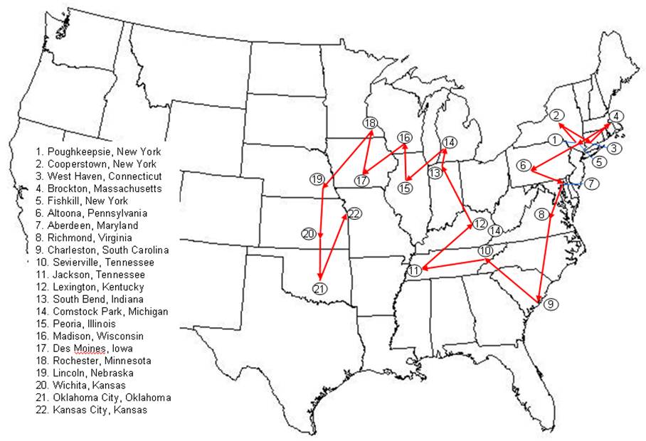 Beskrivning: Beskrivning: Beskrivning: Beskrivning: Beskrivning: Beskrivning: Beskrivning: 2004 US Summer Tour map