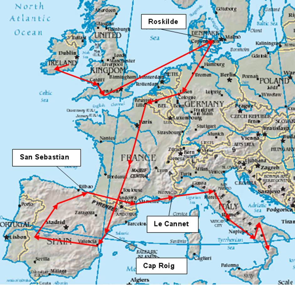 Beskrivning: Beskrivning: Beskrivning: Beskrivning: Beskrivning: Beskrivning: Beskrivning: Beskrivning: Beskrivning: 2006 Europe Summer Tour map